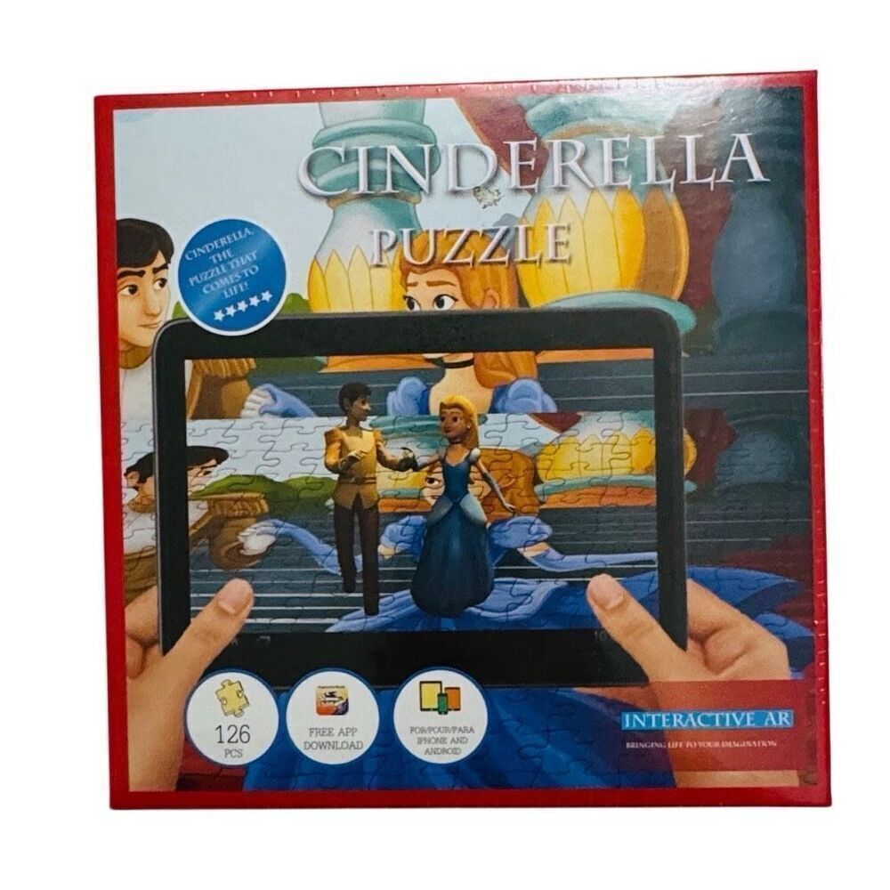 Cinderella Jigsaw Puzzle 4D Interactive - 126 Pieces, 15 x 26 Inch New in Box